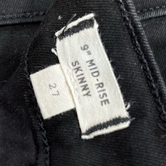 Madewell 9” Mid-Rise Skinny Jeans Black Size 27 Button Fly Fair Trade - Picture 7 of 8